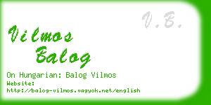 vilmos balog business card